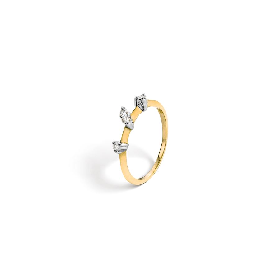 Anello 'Balance' oro giallo con marquise BALANCE | AN AU18G1MQ 2TO CT.0,09+0,05+0,03